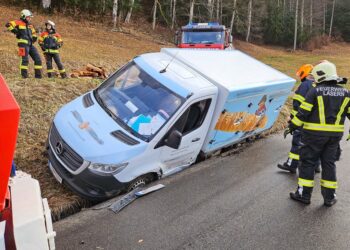 Transporter mit Kran geborgen