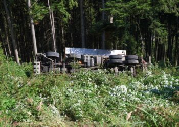 LKW abgestürzt: Lenker (55) bei schwerem Unfall auf Forststraße in Gmunden tödlich verunfallt