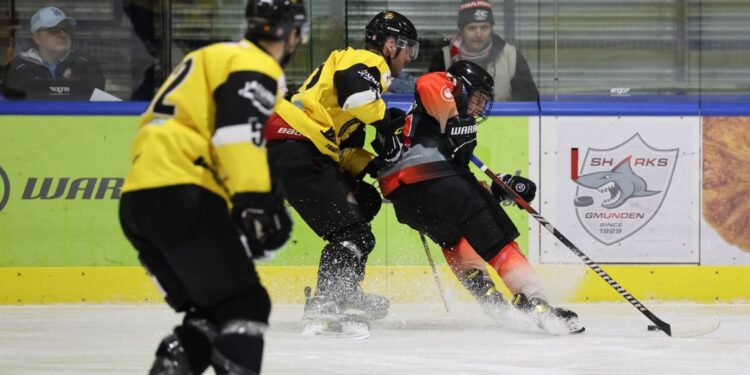 Knappe Niederlage der Cam4Dent Sharks Gmunden gegen WEV Wien mit 3:4 im Penaltyschießen!