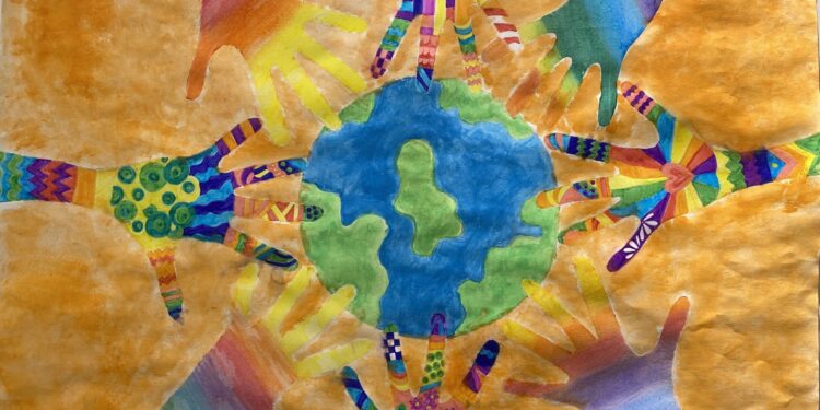 Kinder zeichnen zum Thema Frieden