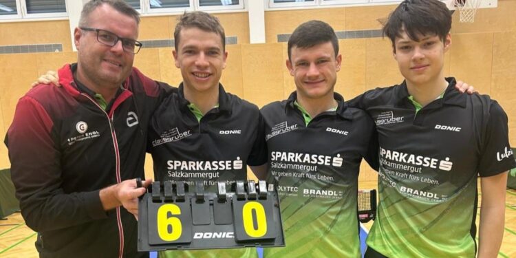 2. Tischtennis-Bundesliga – drei punktegleiche Teams in Front – SPG muki Ebensee auf Siegeszug