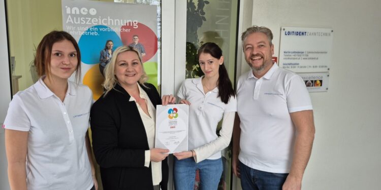 Vorbildlicher Lehrbetrieb: INEO-Auszeichnung für LOITIDENT Zahntechnik