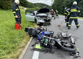 Motorradunfall auf der B154