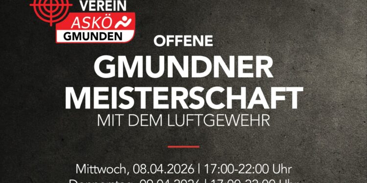 Offene GMUNDNER MEISTERSCHAFT mit dem Luftdruckgewehr