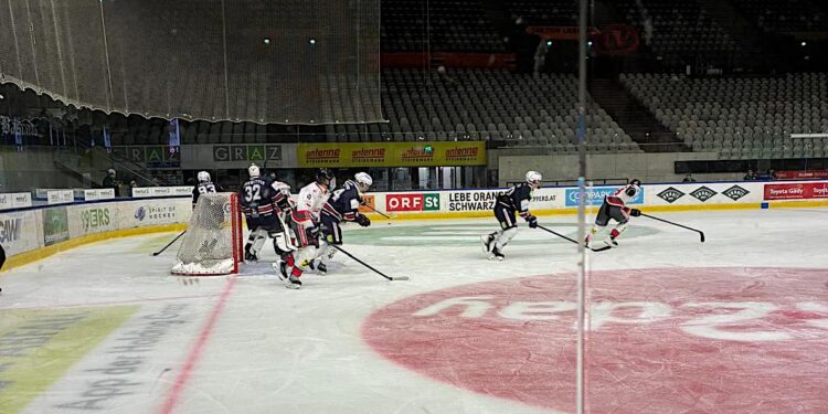 Sharks Gmunden: Knappe Auswärtsniederlage gegen ATSE Graz mit 4:3 im Penaltyschießen