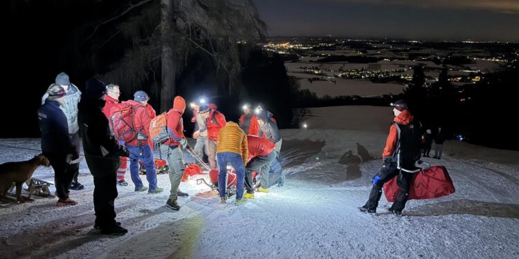 Schwerer Schlittenunfall am Grünberg in Gmunden
