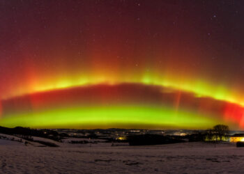 Helle Polarlichter  über dem Salzkammergut