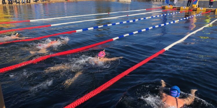 Hallstättersee Eisschwimmen