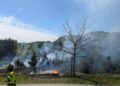 Großbrand in Christbaumplantage in Frankenburg