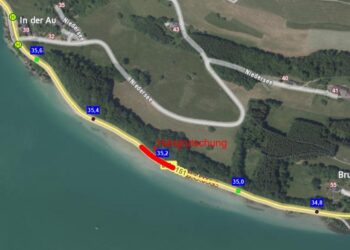 B151 Atterseestraße: Totalsperre aufgrund akuter Hanginstabilität bei Innerschwand am Mondsee