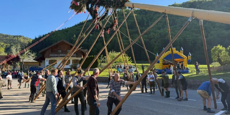 Pernecker widmen Maibaum drei Jubilaren