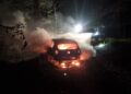 Auto im Weißenbachtal in Vollbrand